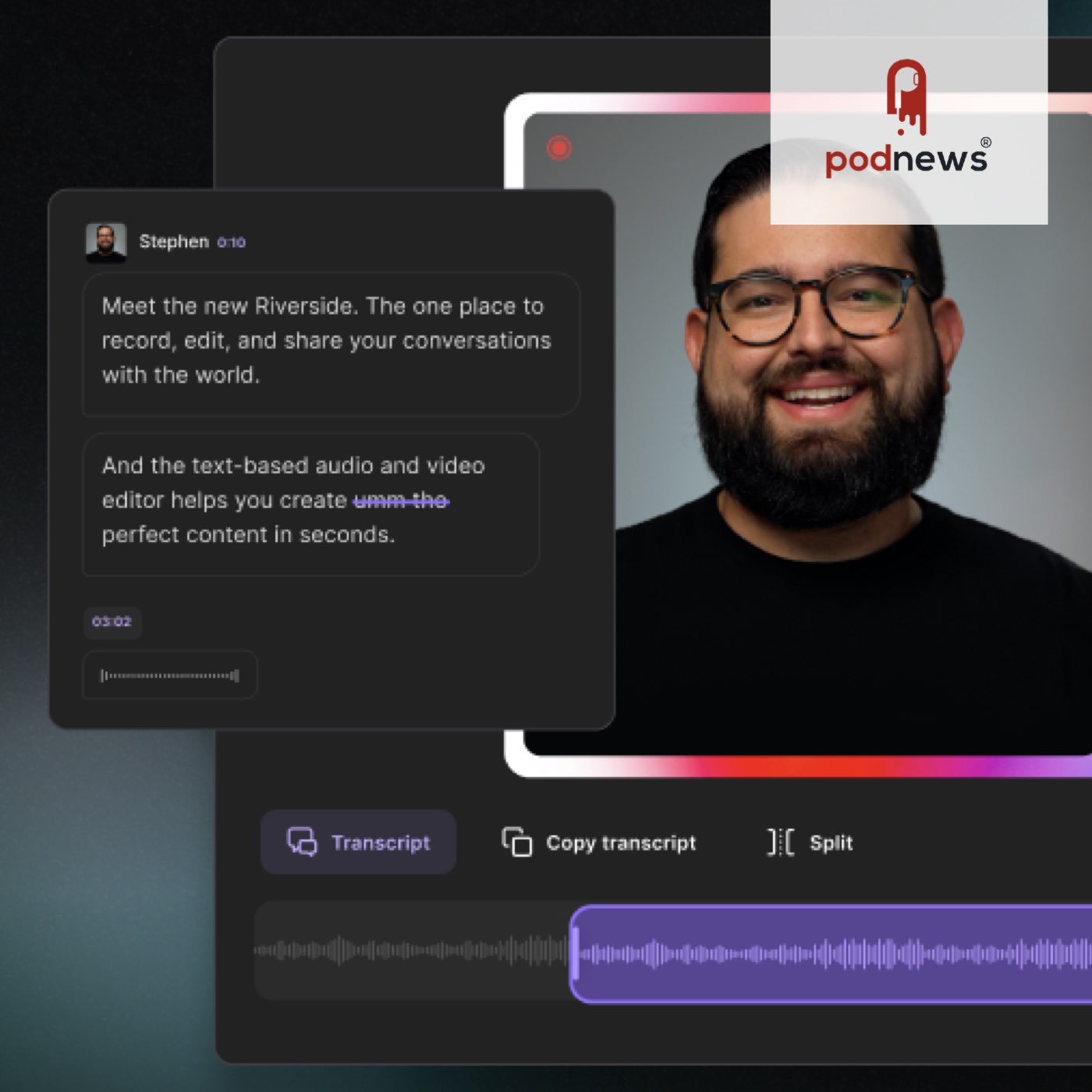 Riverside upgrade brings transcription and text-editing - podcast episode cover