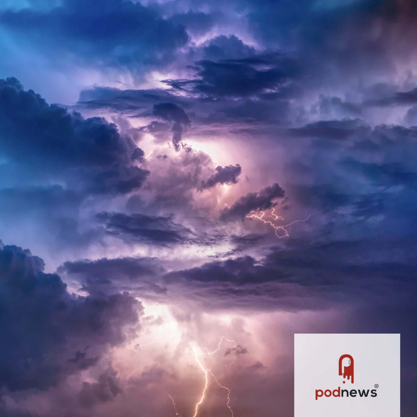 Storm clouds at Cumulus Podcast Network episode artwork