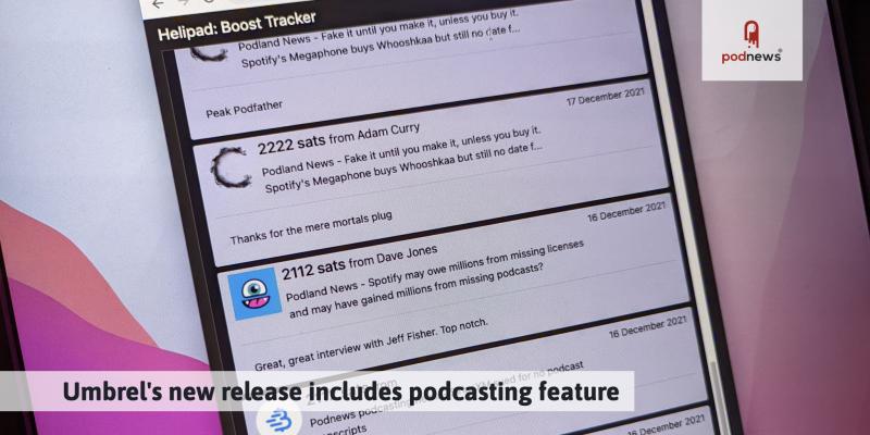 Umbrel's new release includes podcasting feature