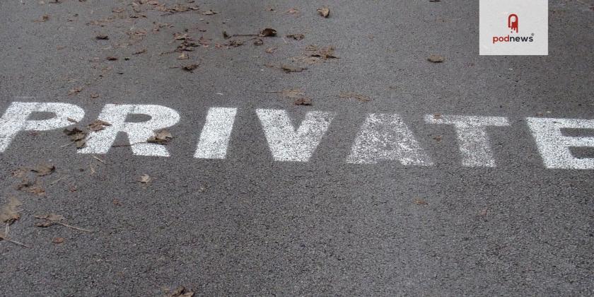 The word PRIVATE written on a road, in West Yorkshire, England