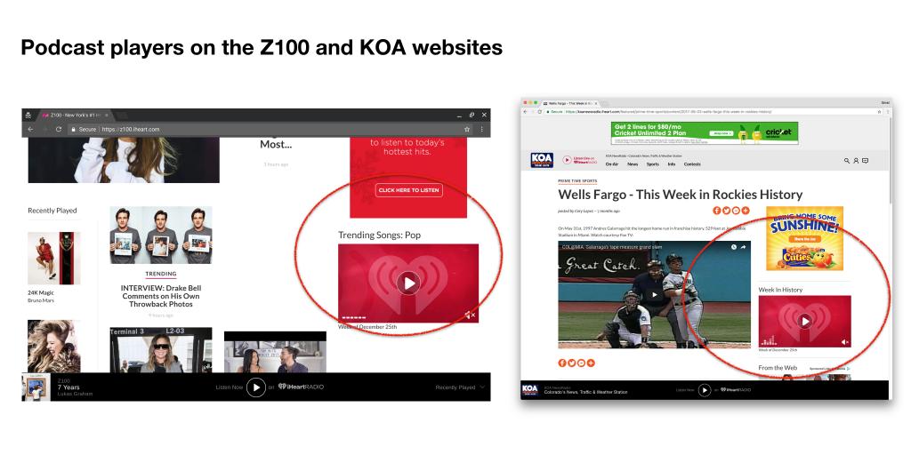 The Z100 and KOA websites