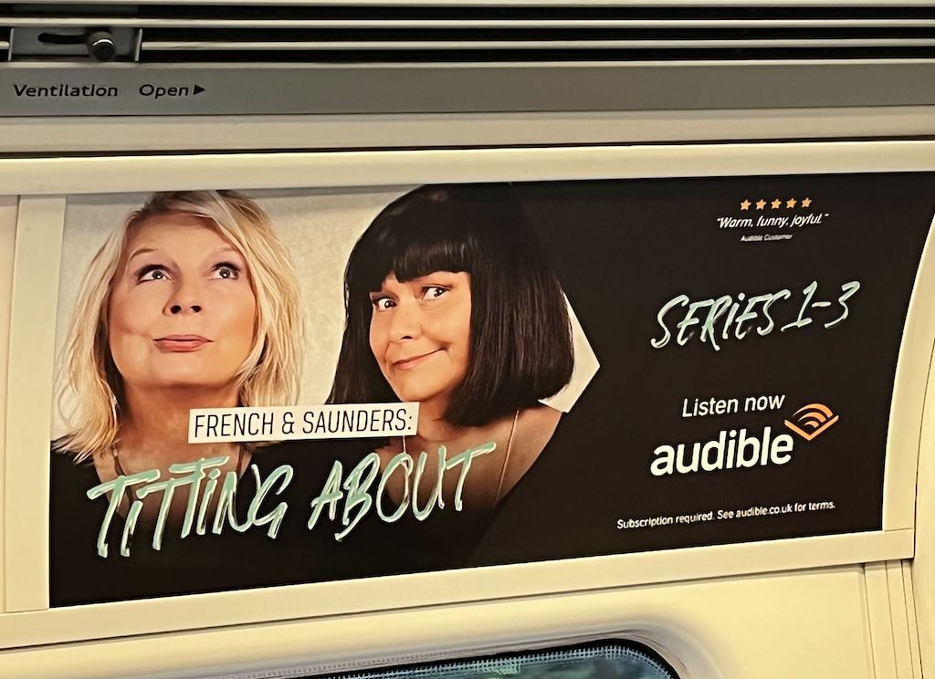 A tube ad for Audible